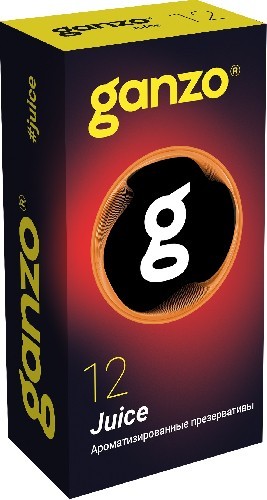 ПРЕЗЕРВАТИВЫ GANZO JUICE №12 BLACK EDITION (Ароматизированные: ваниль, ежевика, тутти-фрутти)